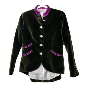 The Extreme Collection‎ British Chic Velvet Velour Fitted Blazer Size 42, US 8